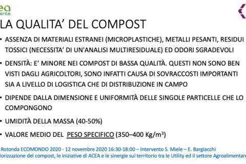 Elementi che costituiscono la qualità del compost 