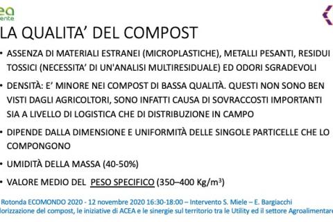 Elementi che costituiscono la qualità del compost 