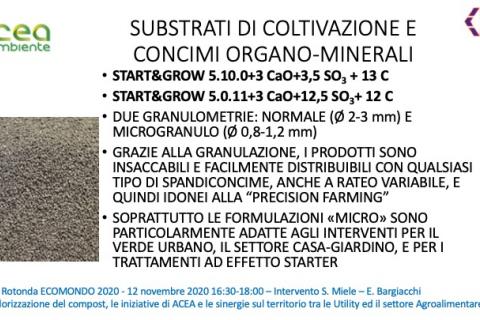 Le prime tipologie di substrati colturali e concimi organo-minerali realizzate 