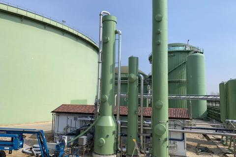 impianto di produzione del biometano presso il centro di Vellezzo Bellini (PV)