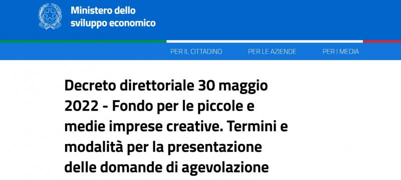 Ministero Sviluppo Economico_Decreto